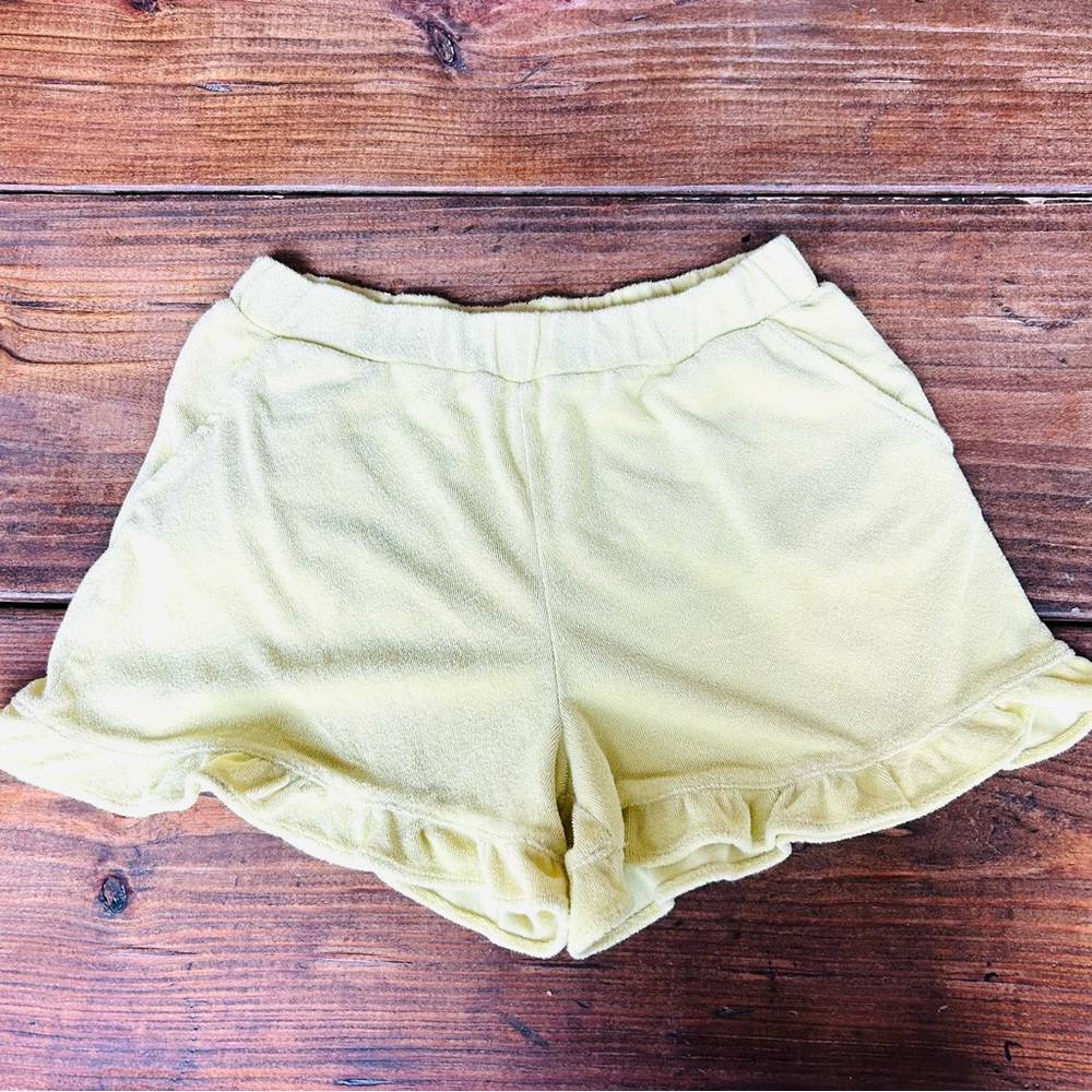 Mini Boden Yellow Hotshell Ruffle Shorts Size 12Y